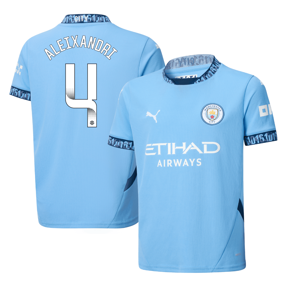Laia Aleixandri 4 Manchester City 2024/25 Women's Team Home YOUTH Jersey – Light Blue