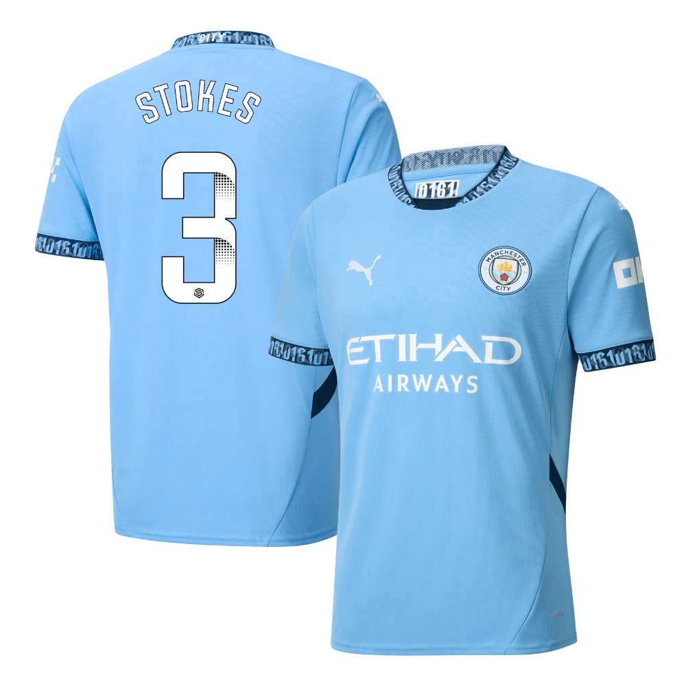 Demi Stokes 3 Manchester City 2024/25 Women's Team Home Men Jersey – Light Blue