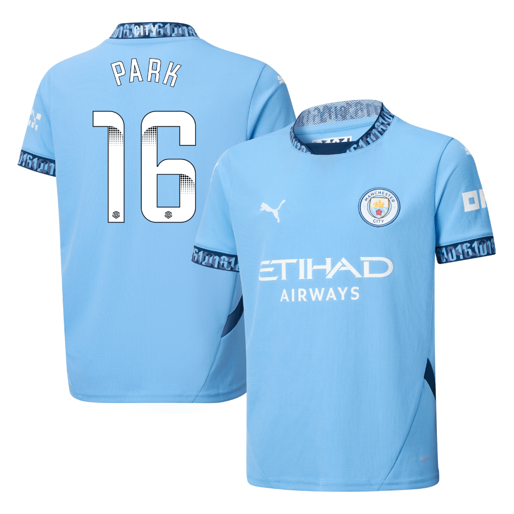 Jess Park 16 Manchester City 2024/25 Women's Team Home YOUTH Jersey – Light Blue