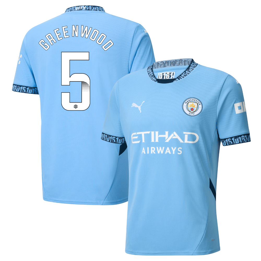 Alex Greenwood 5 Manchester City 2024/25 Women's Team Home Men Jersey – Light Blue