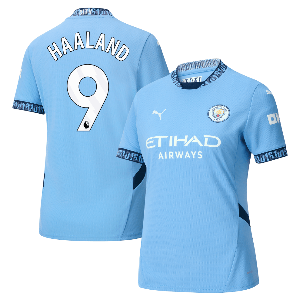 Erling Haaland 9 Manchester City 2024/25 Home Women Jersey – Light Blue