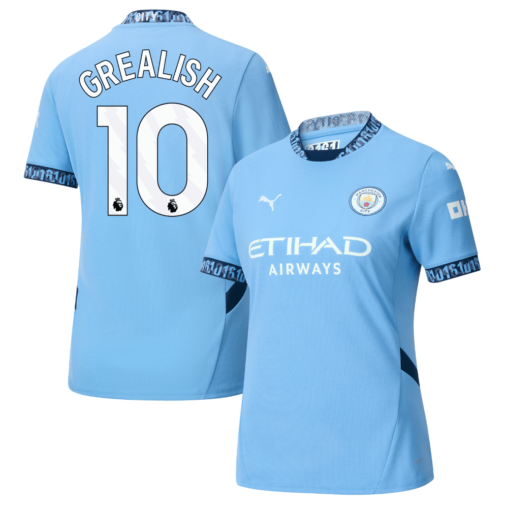 Jack Grealish 10 Manchester City 2024/25 Home Women Jersey – Light Blue