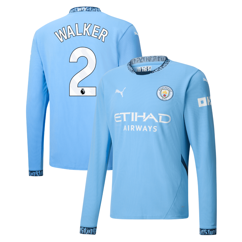 Kyle Walker 2 Manchester City 2024/25 Home Long Sleeve Men Jersey – Light Blue