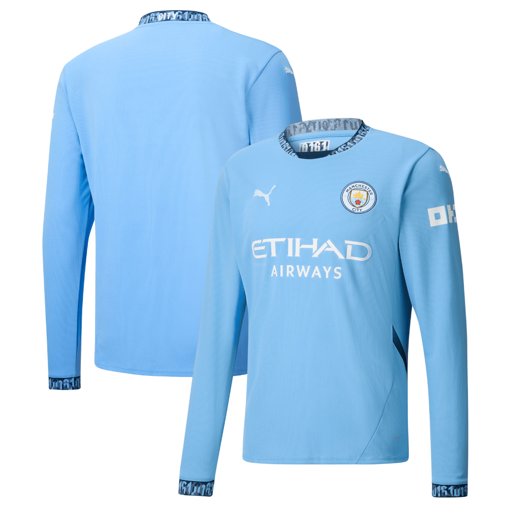 Manchester City 2024/25 Home Long Sleeve Men Jersey – Light Blue