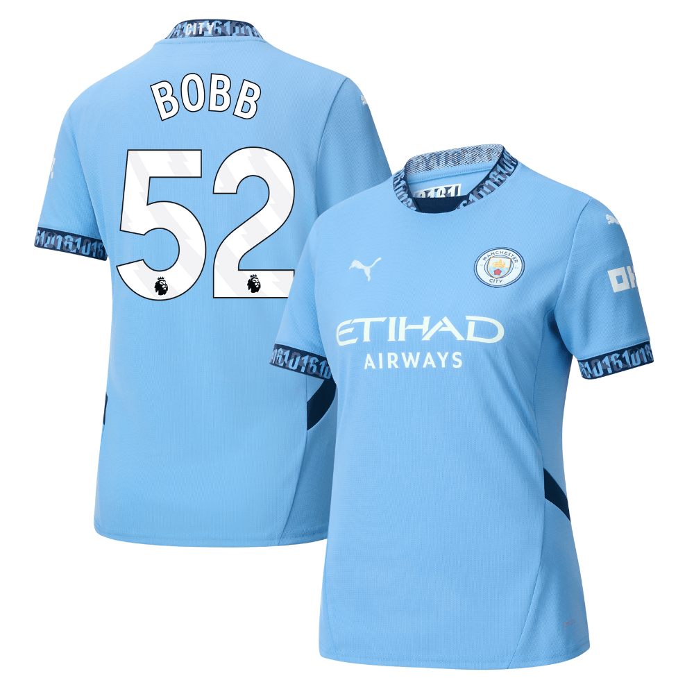 Oscar Bobb 52 Manchester City 2024/25 Home Women Jersey – Light Blue