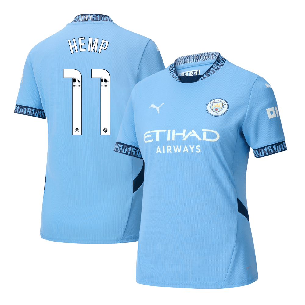 Lauren Hemp 11 Manchester City 2024/25 Women's Team Home Women Jersey – Light Blue