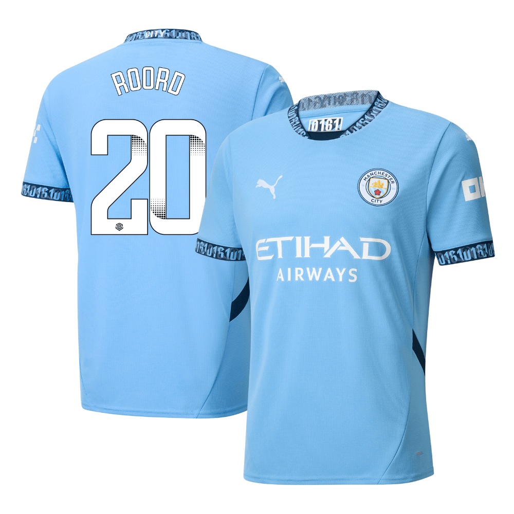 Jill Roord 20 Manchester City 2024/25 Women's Team Home Men Jersey – Light Blue