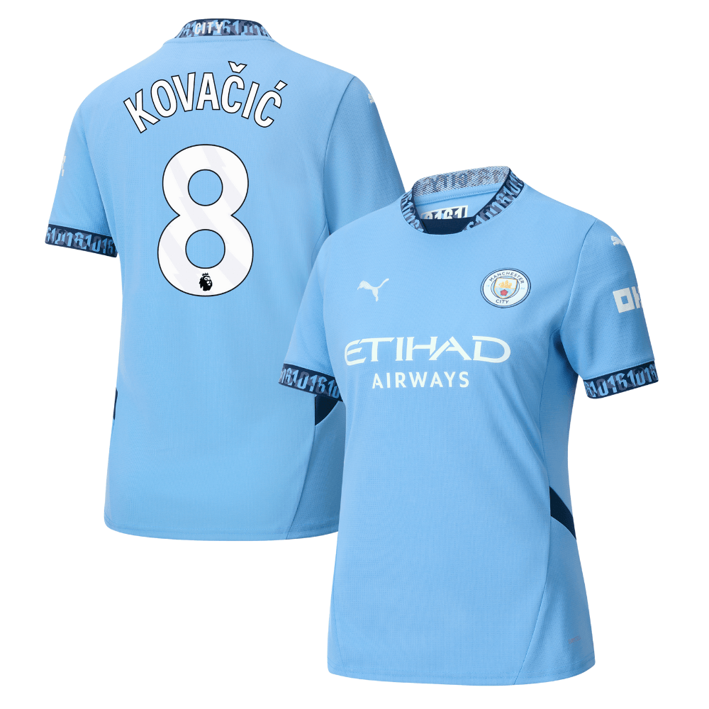 Mateo Kovacic 8 Manchester City 2024/25 Home Women Jersey – Light Blue