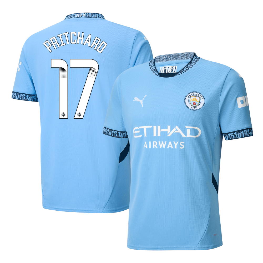 Poppy Pritchard 17 Manchester City 2024/25 Women's Team Home Men Jersey – Light Blue