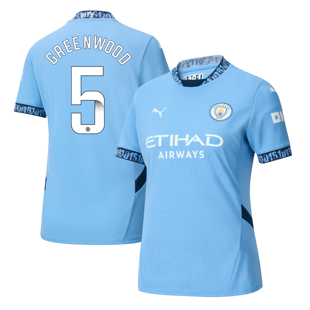 Alex Greenwood 5 Manchester City 2024/25 Women's Team Home Women Jersey – Light Blue