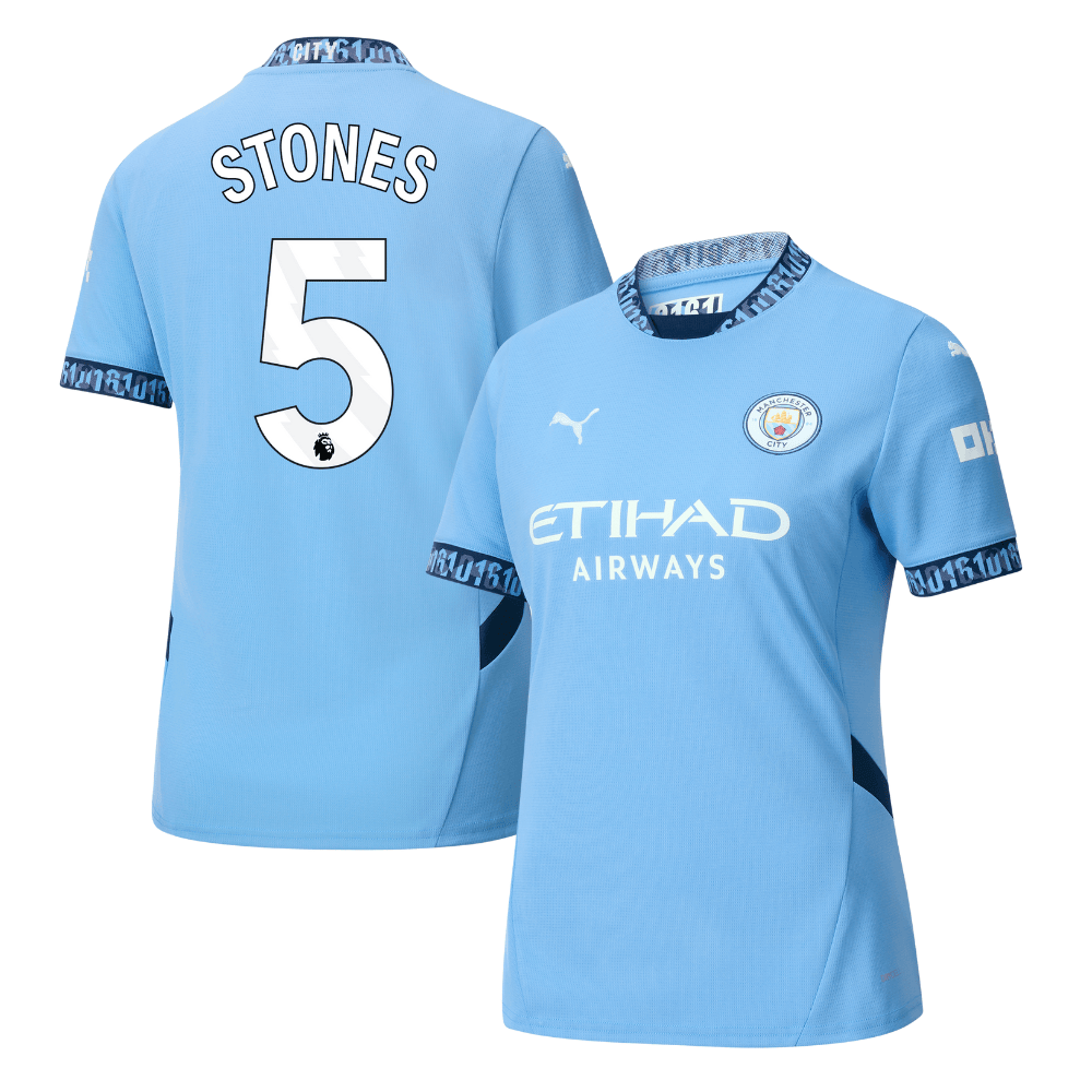 John Stones 5 Manchester City 2024/25 Home Women Jersey – Light Blue