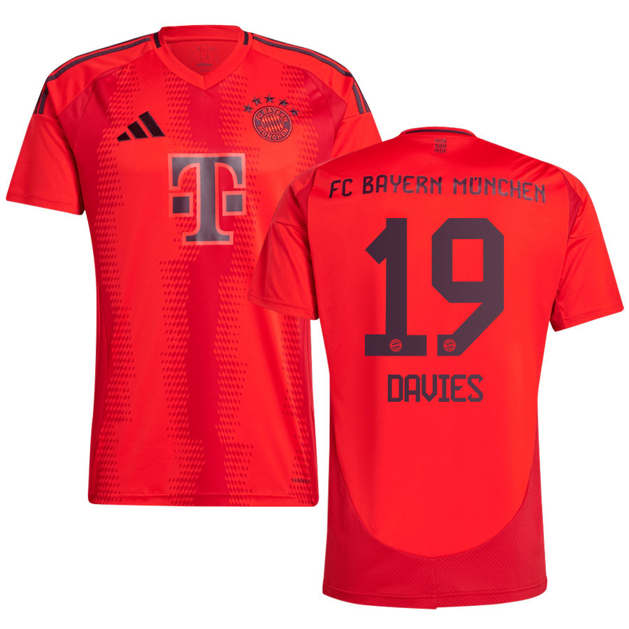 Alphonso Davies 19 Bayern Munich 2024/25 Home Jersey – Men, Red