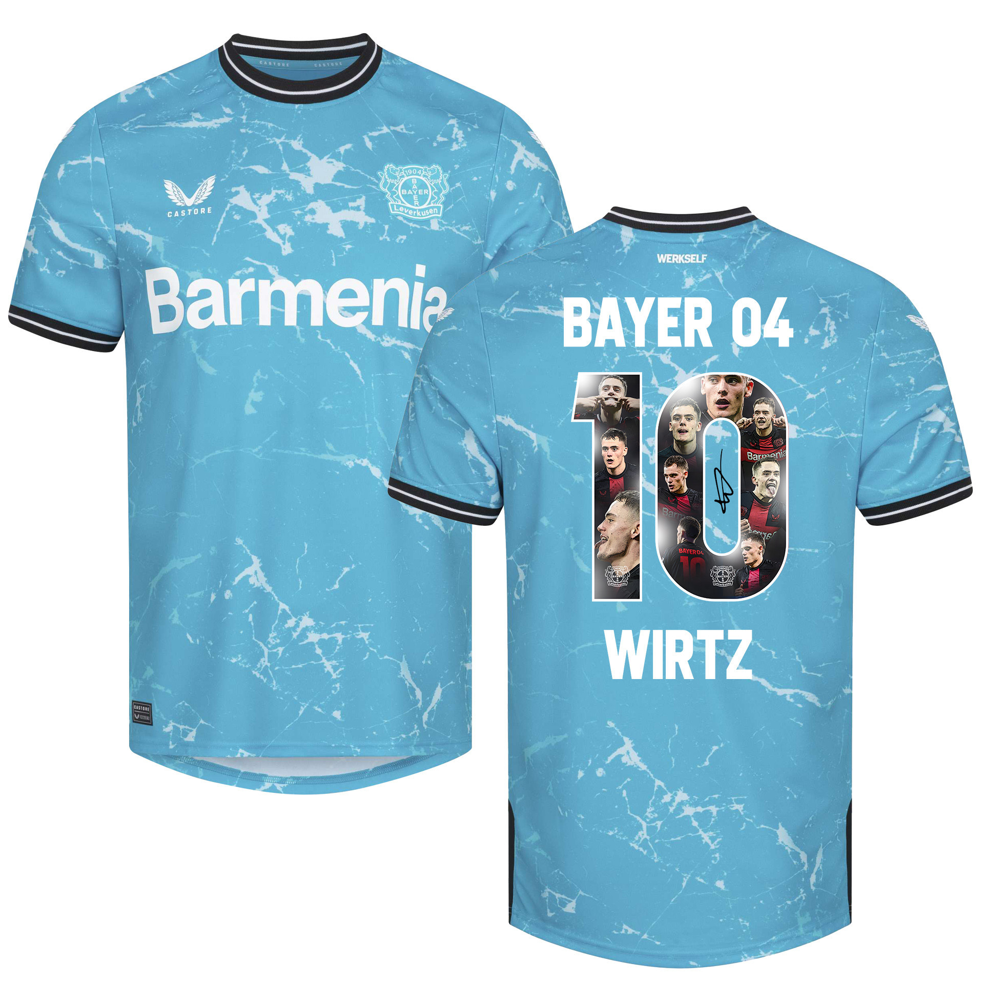 Florian Wirtz 10 Best Memories Bayer 04 Leverkusen 2023/24 Third Signed Jersey – Men, Blue