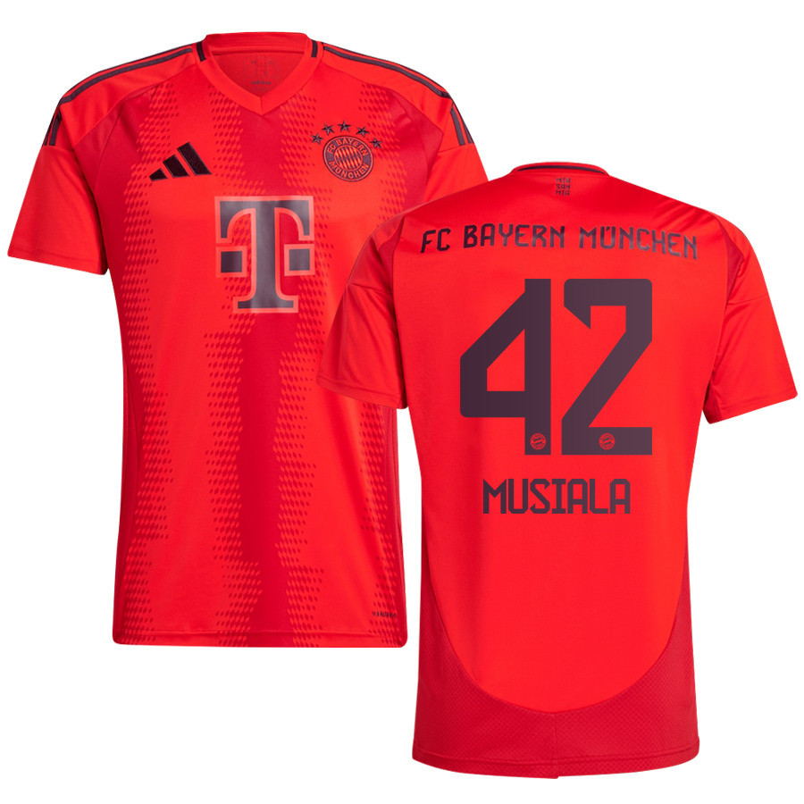 Jamal Musiala 42 Bayern Munich 2024/25 Home Jersey – Men, Red