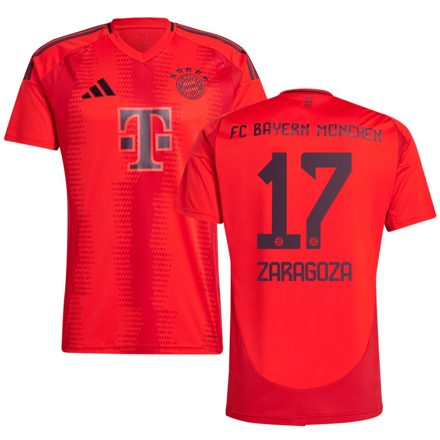 Bryan Zaragoza 17 Bayern Munich 2024/25 Home Jersey – Men, Red