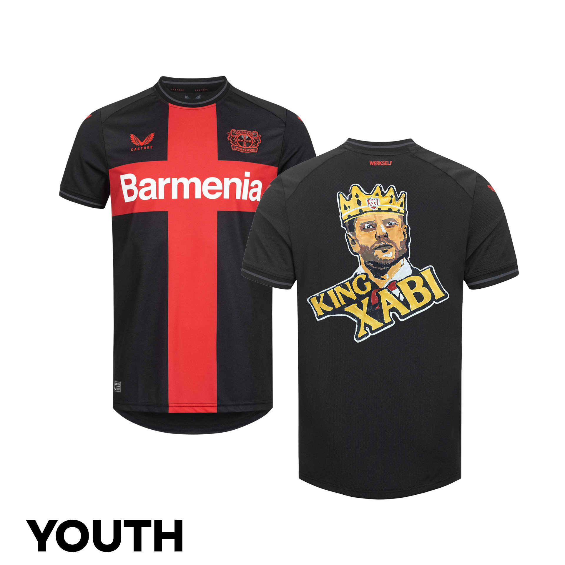 Xabi Alonso Bayer 04 Leverkusen 2023/24 Wear The Crown YOUTH Home Jersey