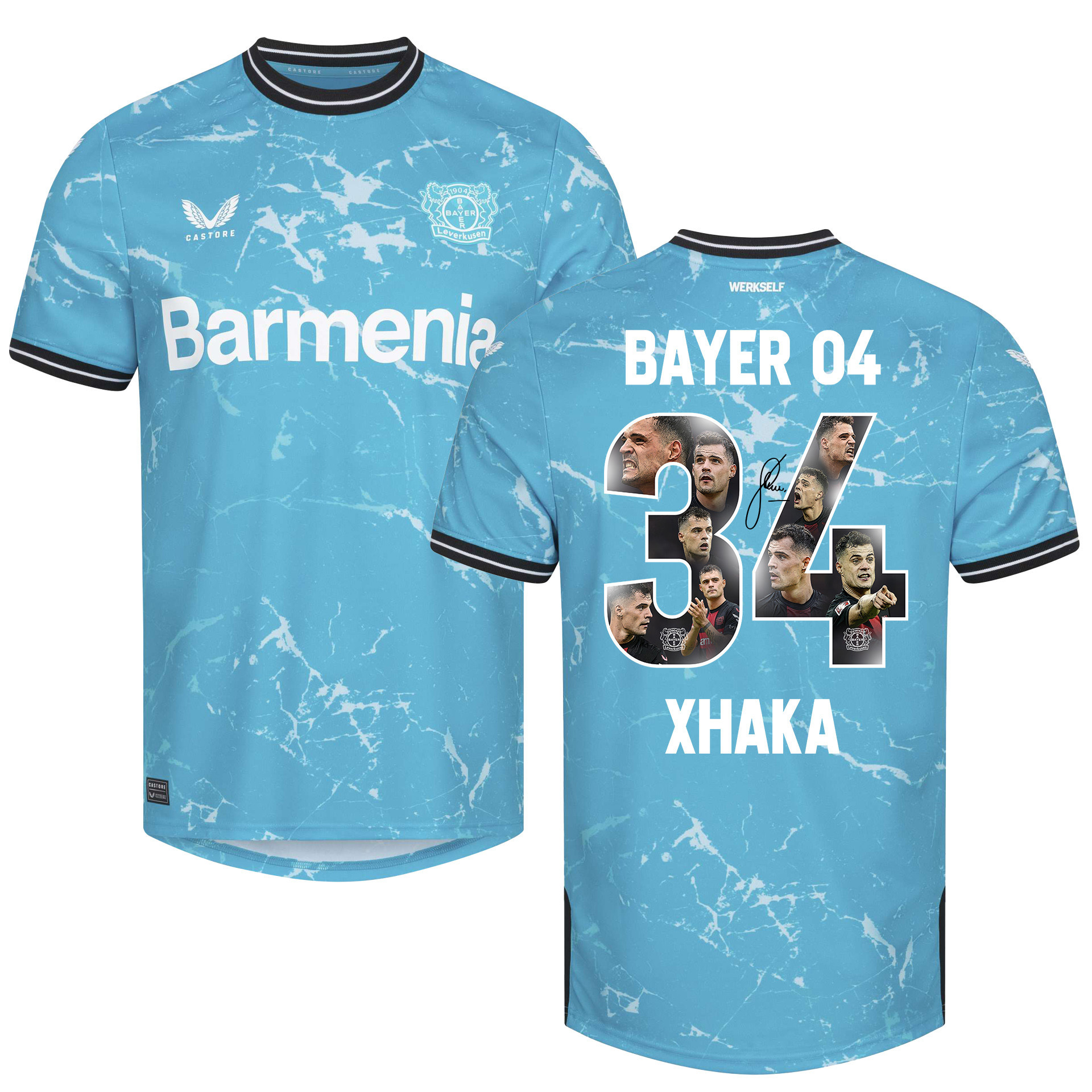 Granit Xhaka 34 Best Memories Bayer 04 Leverkusen 2023/24 Third Signed Jersey – Men, Blue