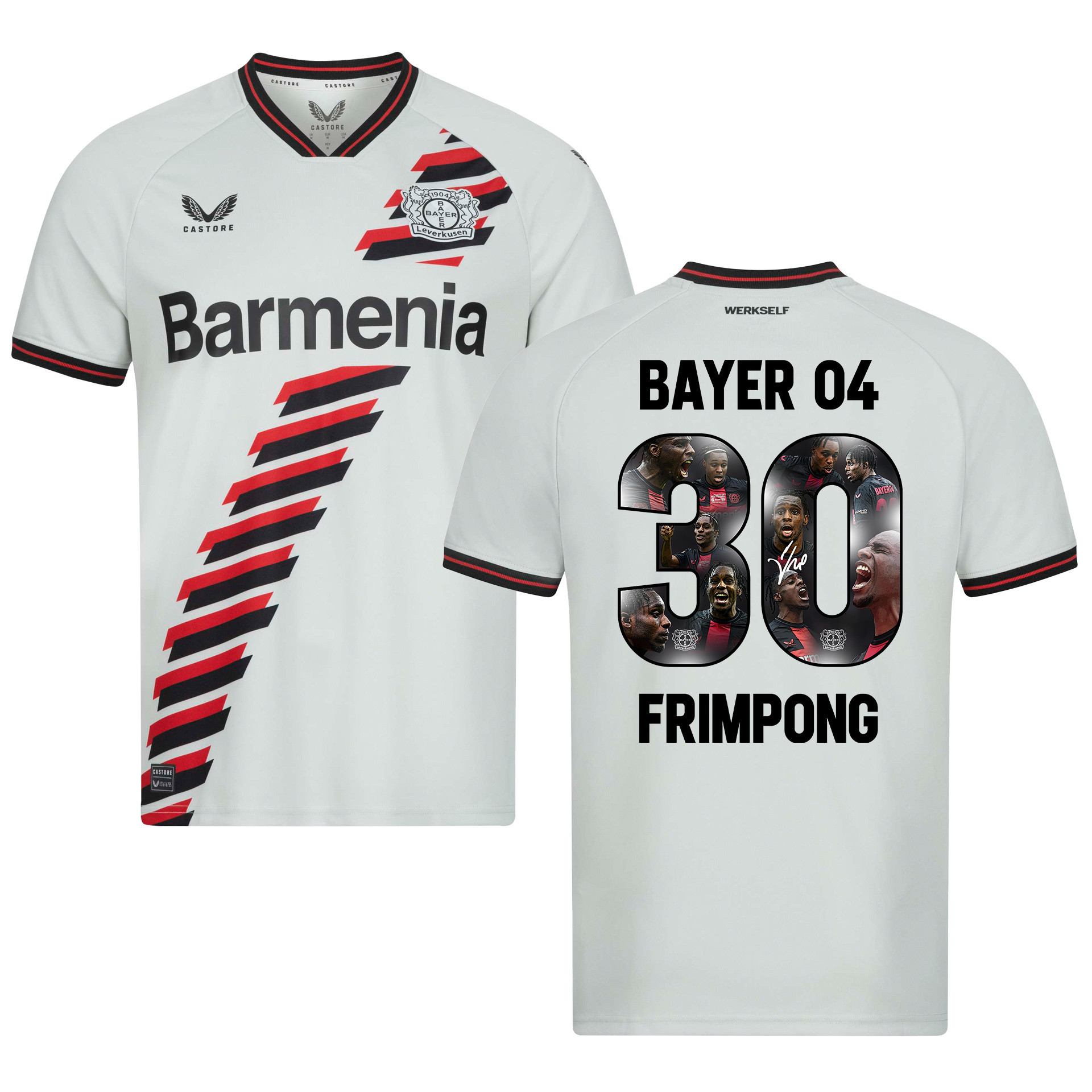 Jeremie Frimpong 30 Best Memories Bayer 04 Leverkusen 2023/24 Away Signed Jersey – Men, White