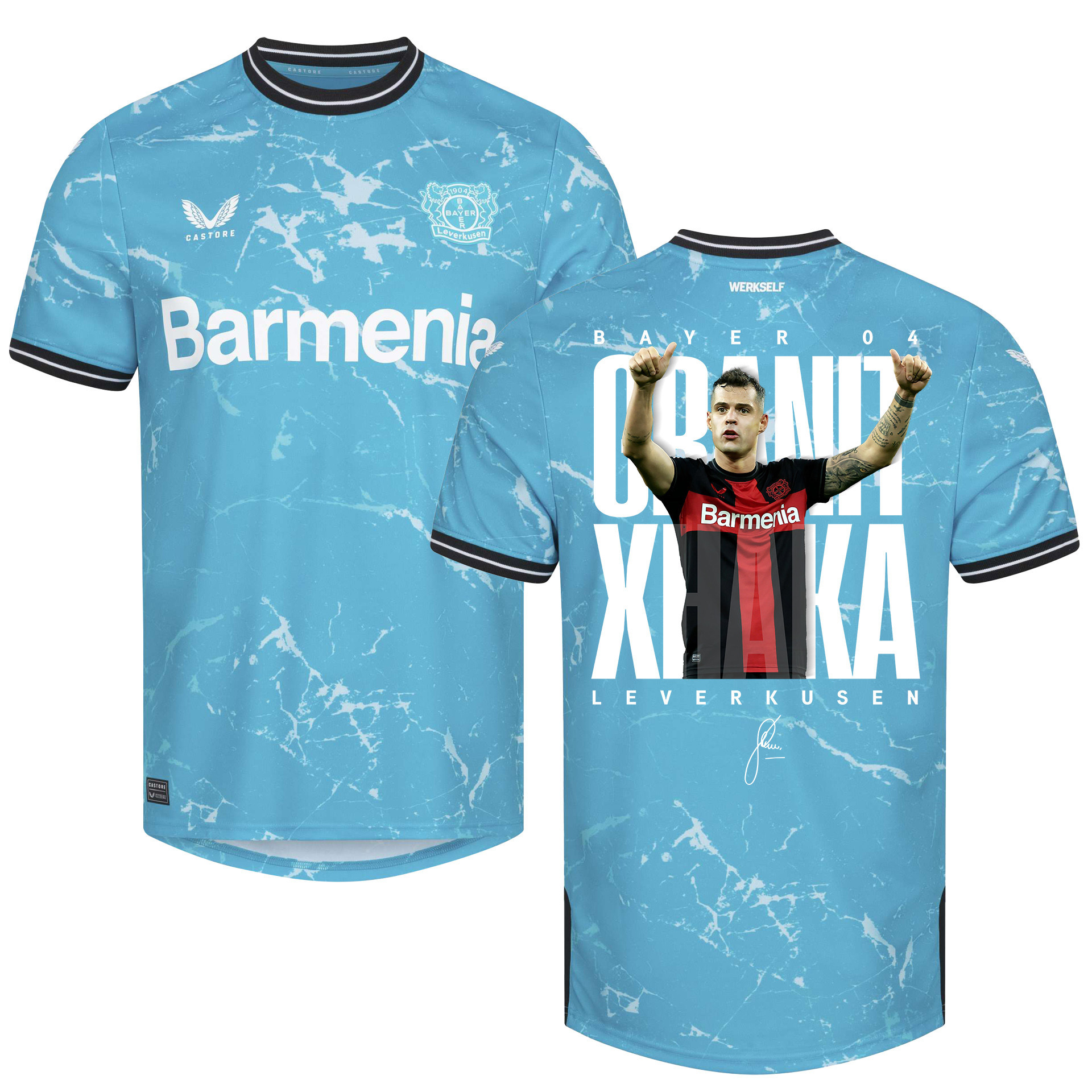Granit Xhaka 34 Bayer 04 Leverkusen 2023/24 Print Graphics Ideas Third Jersey – Men Limited Edition