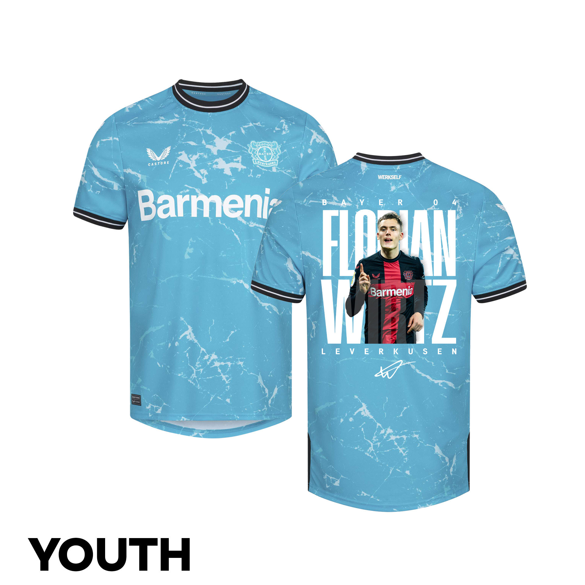 Florian Wirtz 10 Bayer 04 Leverkusen 2023/24 Print Graphics Ideas YOUTH Third Jersey – Limited Edition