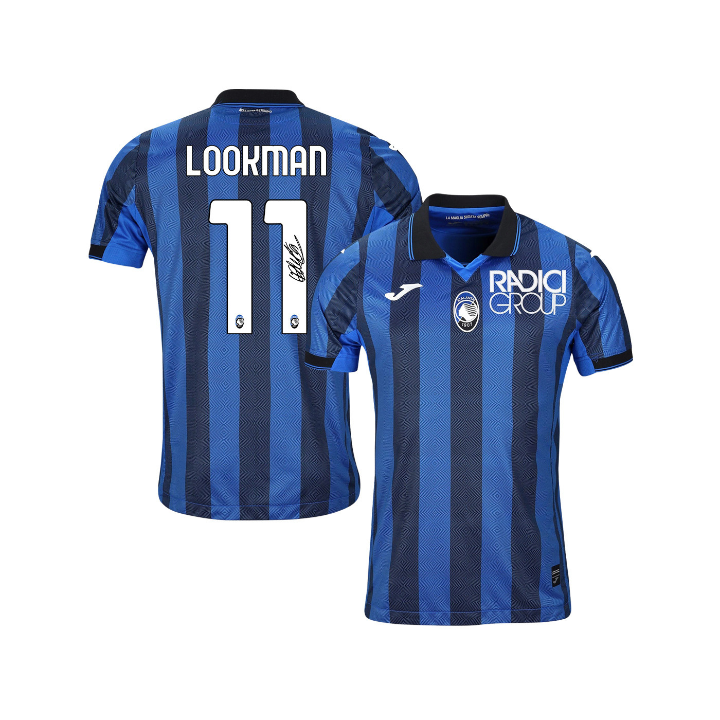 Ademola Lookman 11 Signed Atalanta Home Jersey Autographed – Men, Blue