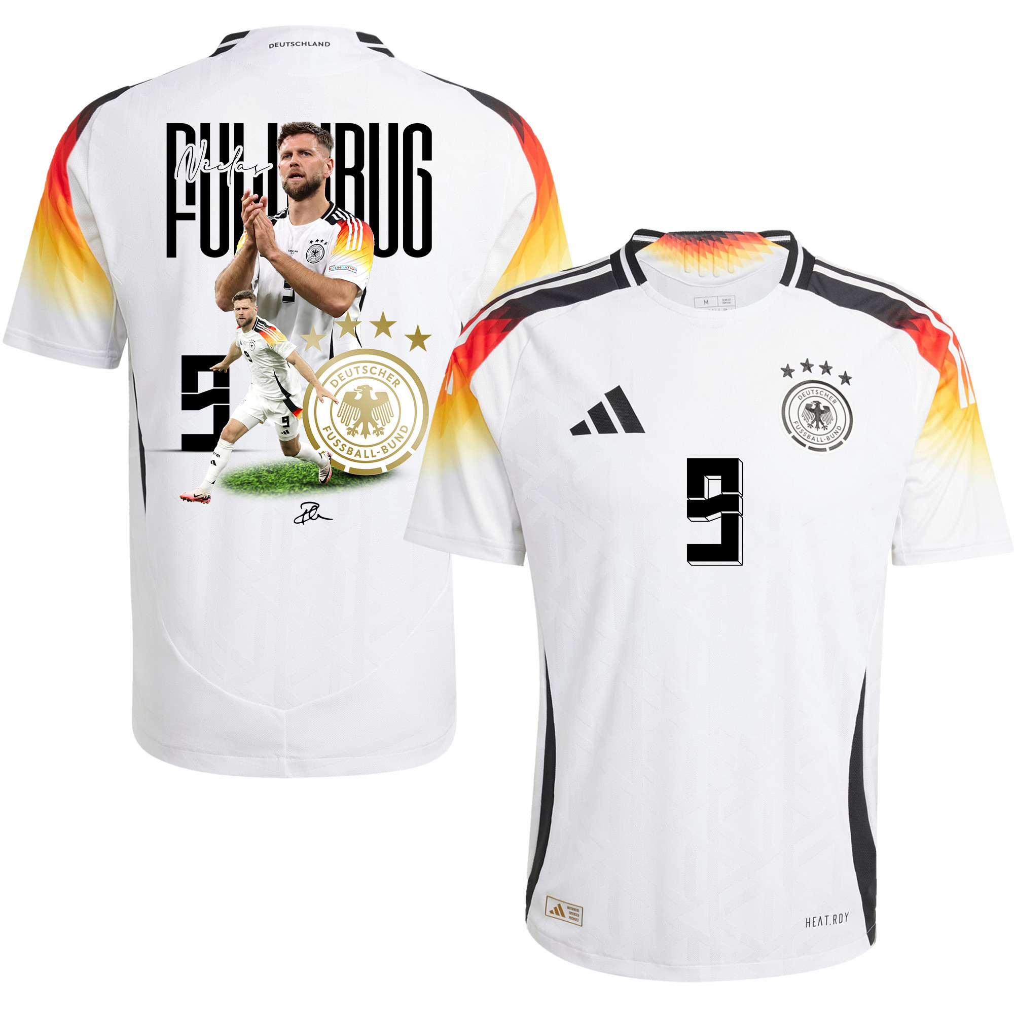 Niclas Fllkrug 9 Euro 2024 Football Superstar Germany 2024/25 Home Jersey – Men, White