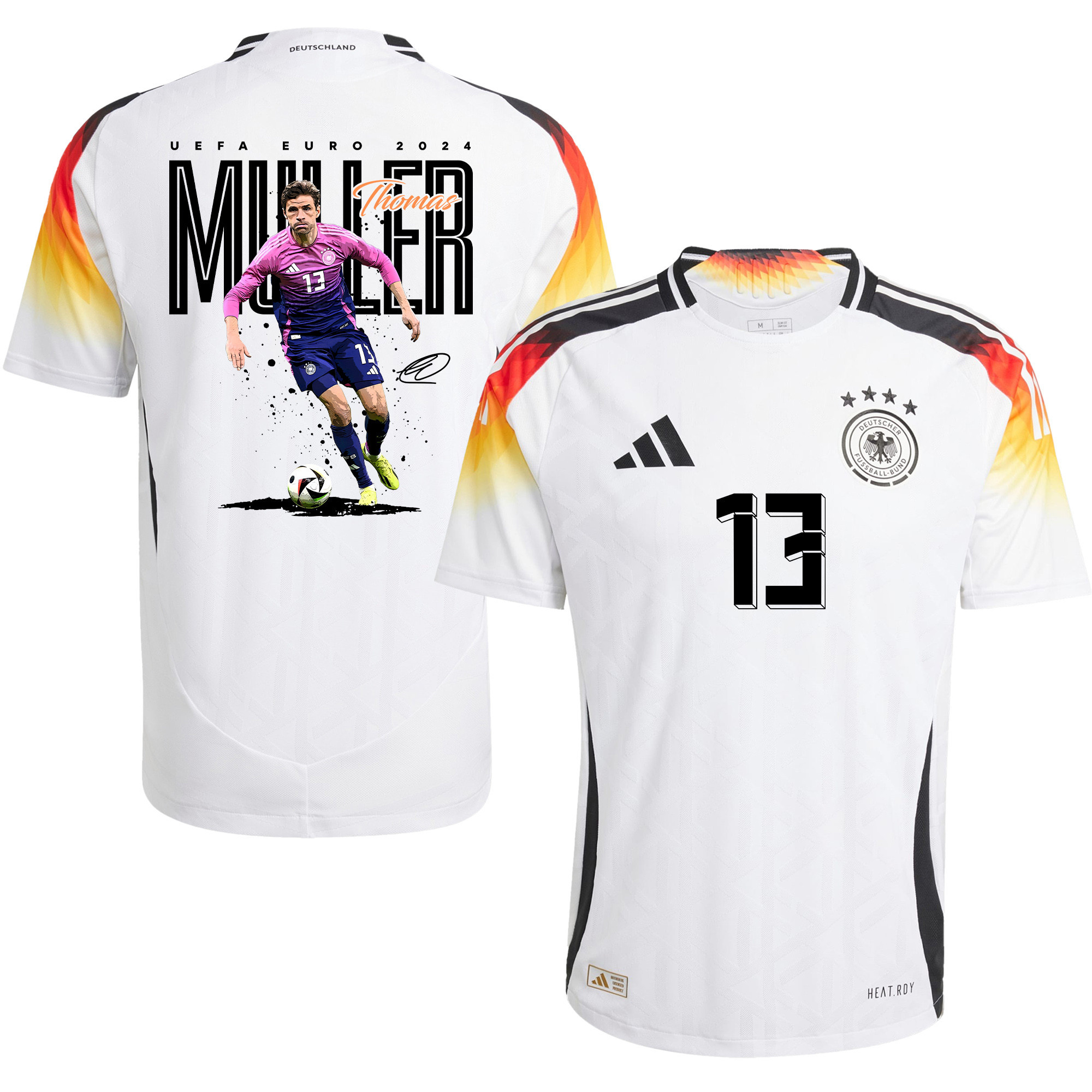 Thomas Mller 13 Euro 2024 Football Superstar Germany 2024/25 Home Jersey – Men, White
