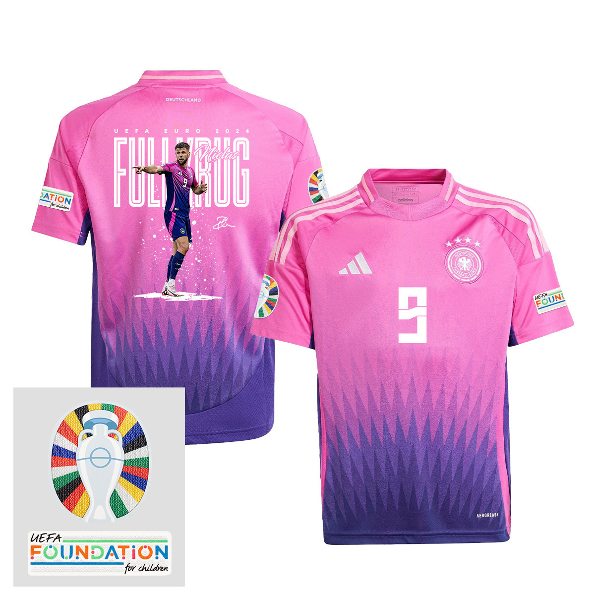 Niclas Fllkrug 9 Football Icon Germany 2024/25 YOUTH Jersey – UEFA Foundation Patch