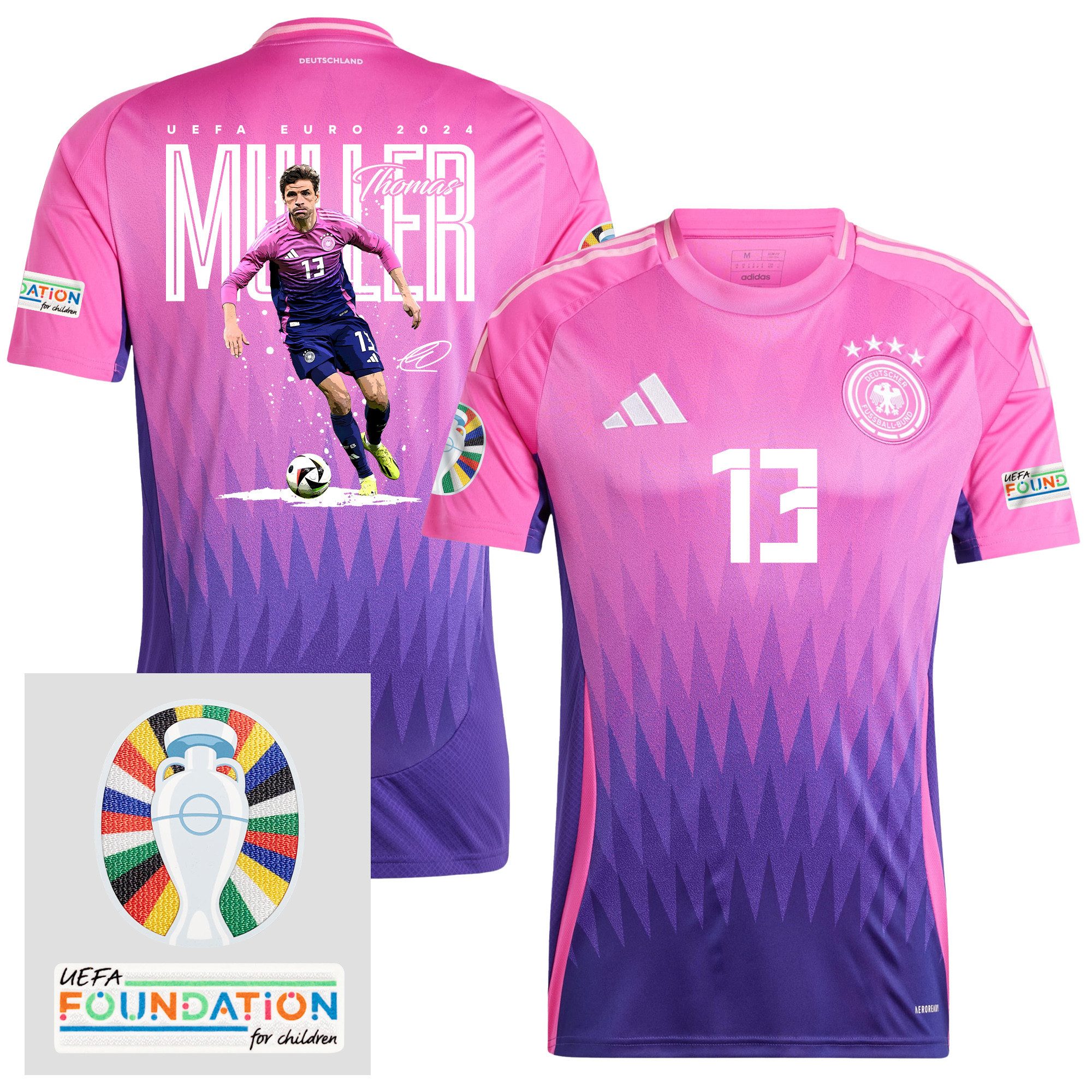 Thomas Mller 13 Euro 2024 Football Superstar Germany 2024/25 Men Away Jersey – UEFA Foundation Patch