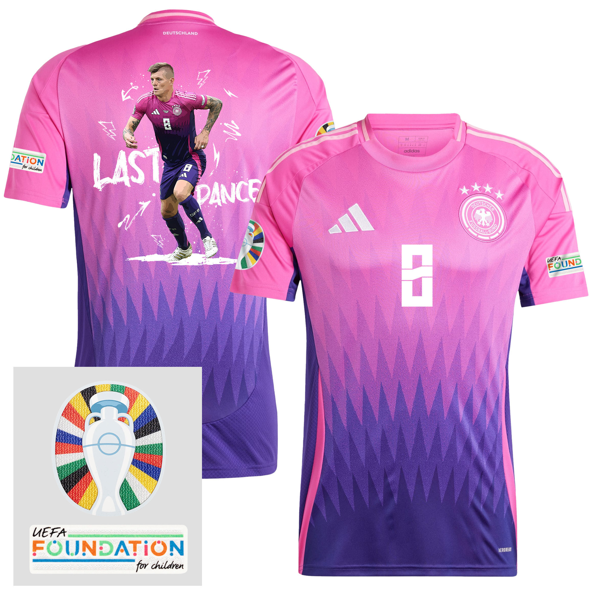 Toni Kroos 8 Embracing the Last Dance Germany 2024/25 Away Jersey – Men – UEFA Foundation Patch