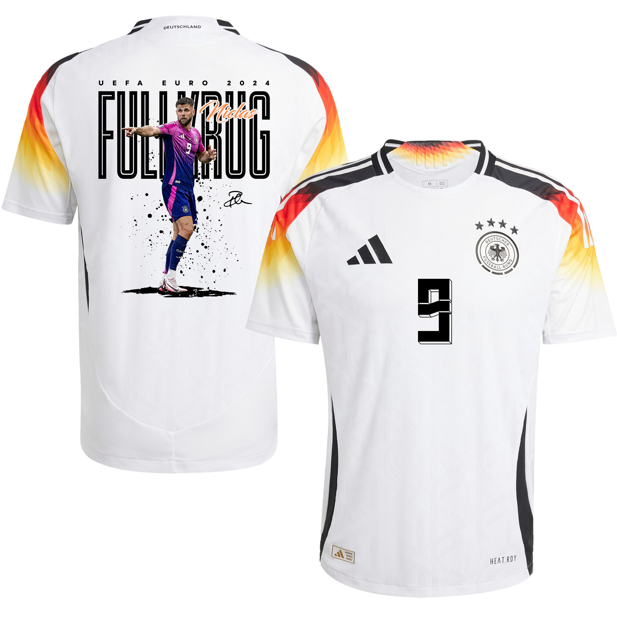 Niclas Fllkrug 9 Football Icon Germany 2024/25 Home Jersey – Men, White
