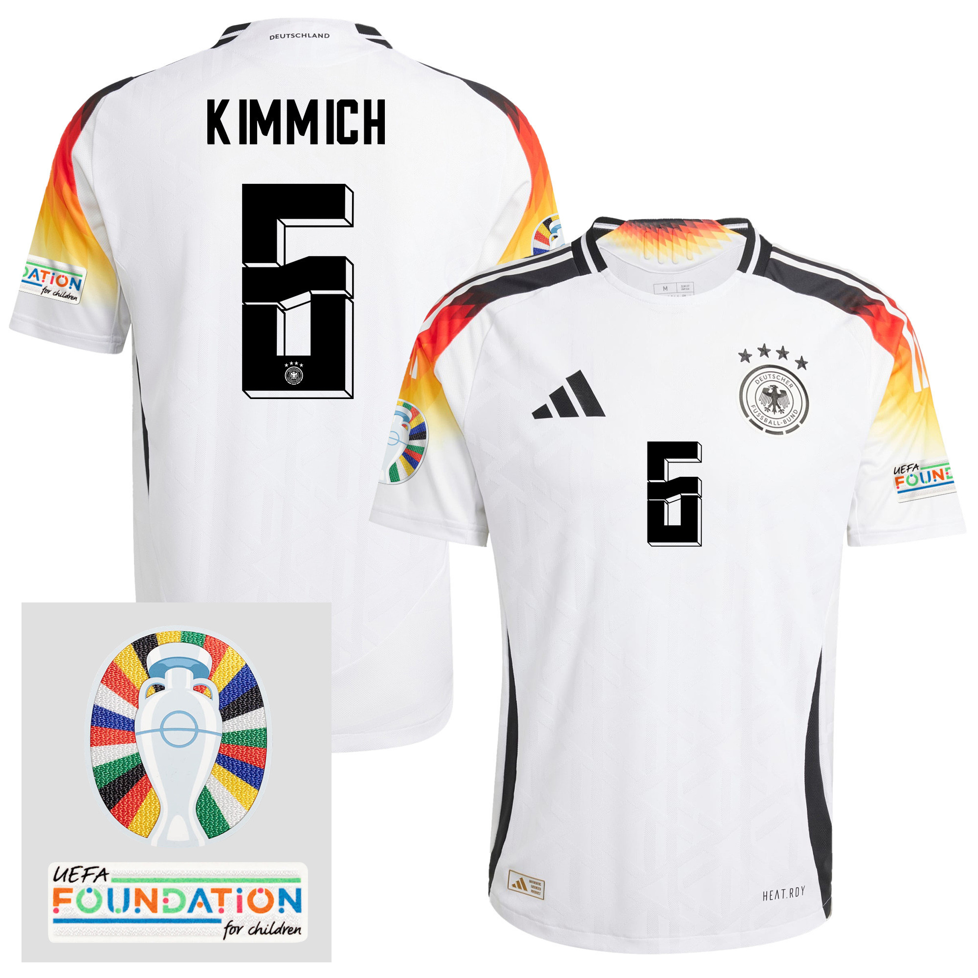 Joshua Kimmich 6 Germany 2024/25 Home Jersey – Euro UEFA Patch – Men, White