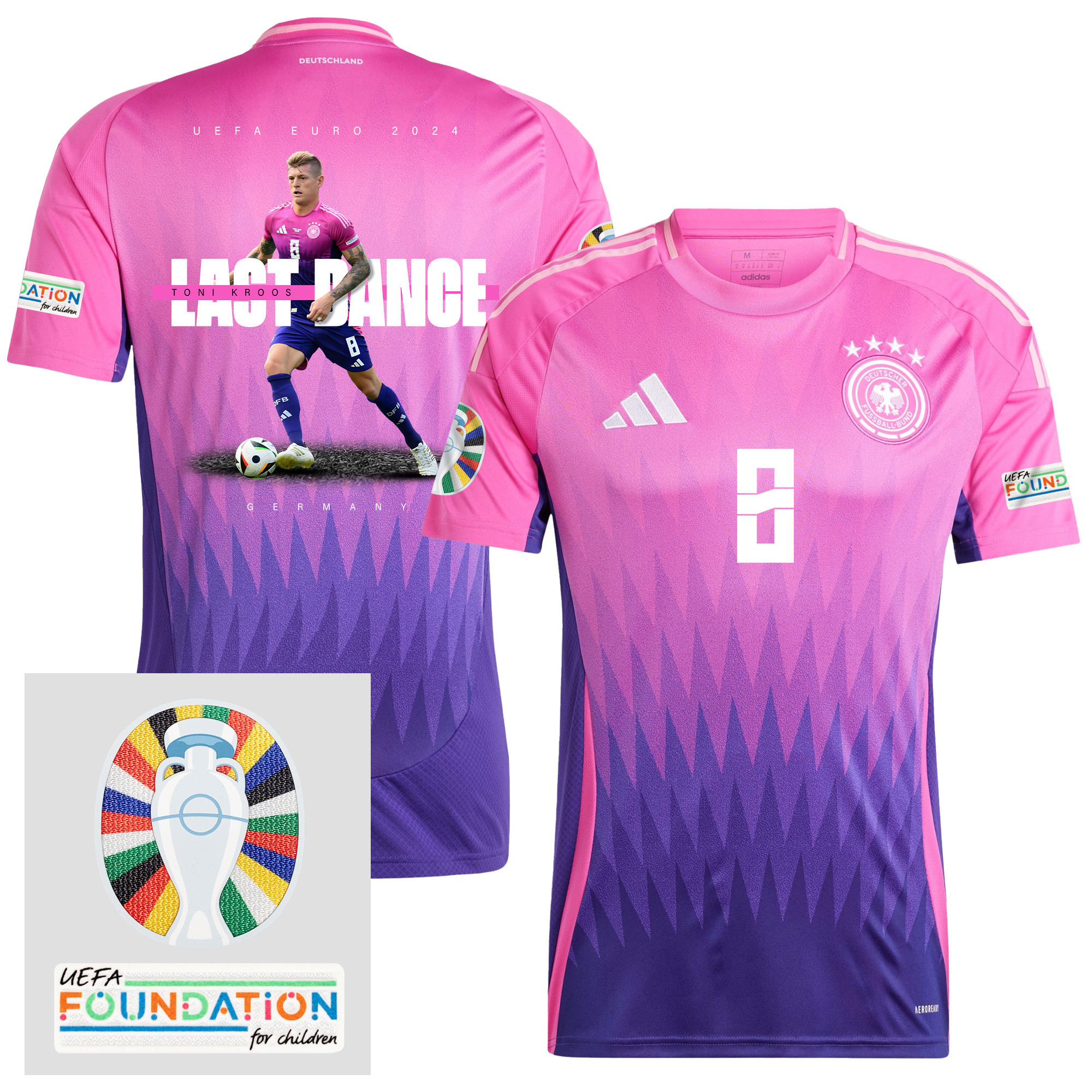 Toni Kroos 8 and The Final Kick On The Pitch Germany 2024/25 Away Jersey – Men – UEFA Foundation Patch