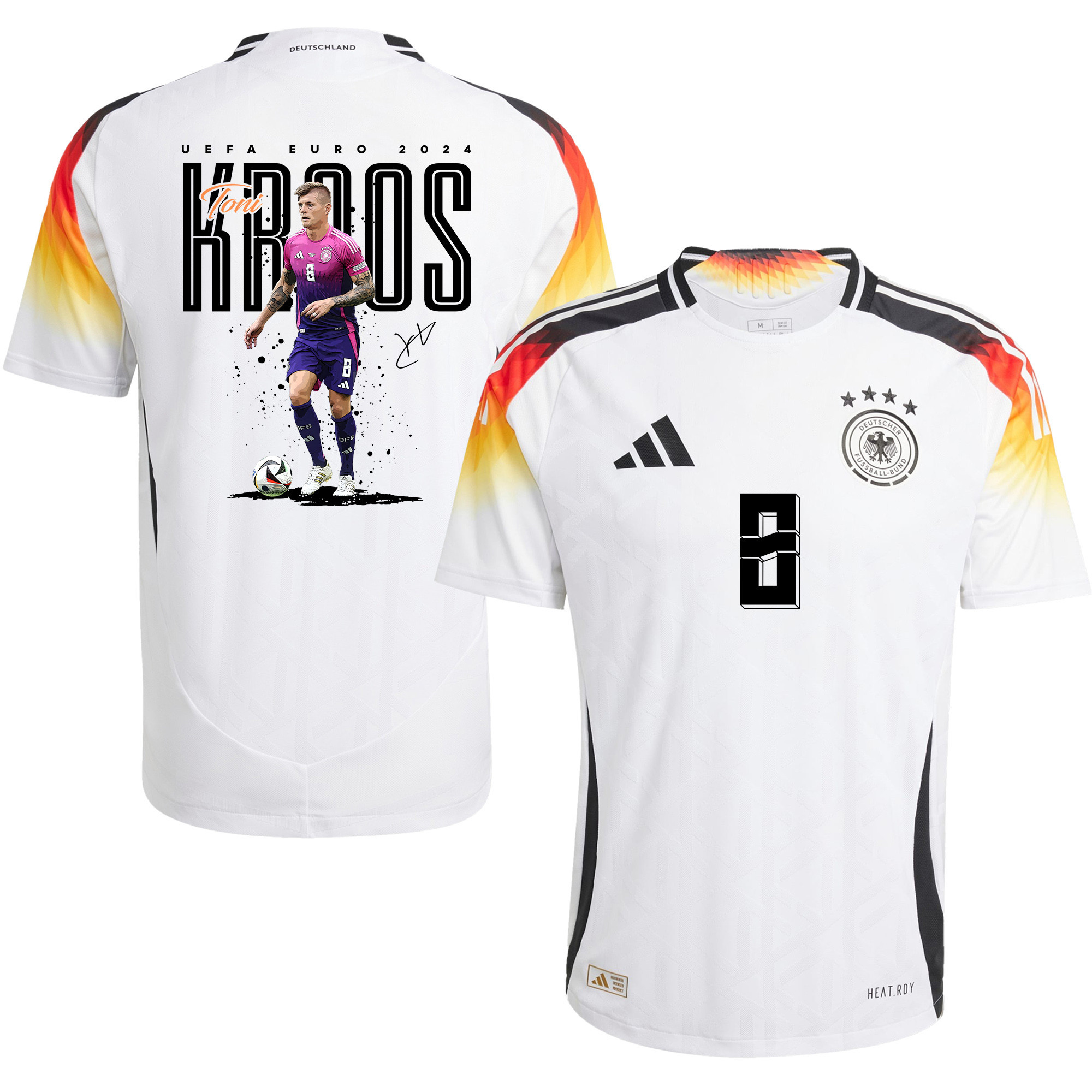 Toni Kroos 8 Iconic Player Signed Germany 2024/25 Home Jersey – Men, White