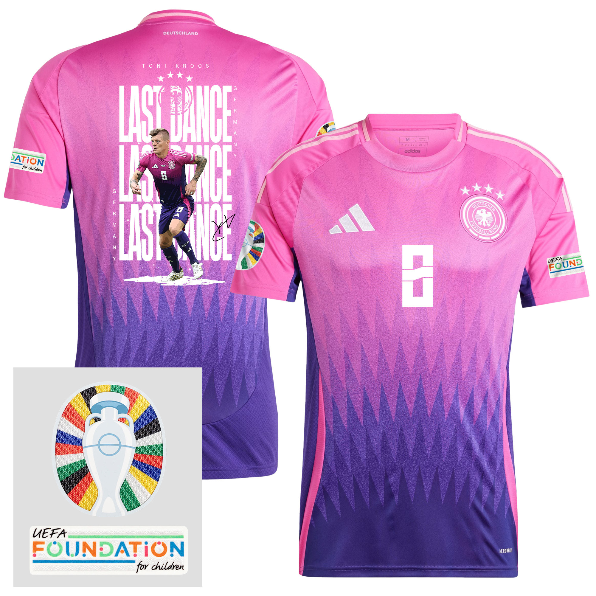 Toni Kroos 8 The Last Dance On The Pitch Germany 2024/25 Away Jersey – Men – UEFA Foundation Patch