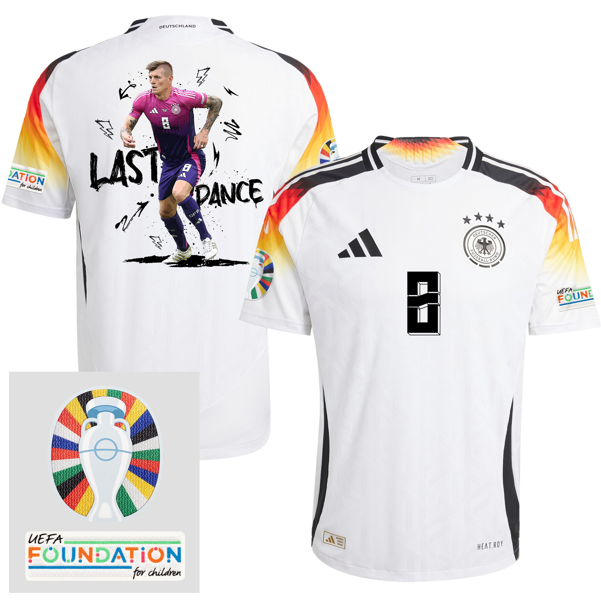 Toni Kroos 8 Embracing the Last Dance Germany 2024/25 Home Jersey – Men – UEFA Foundation Patch