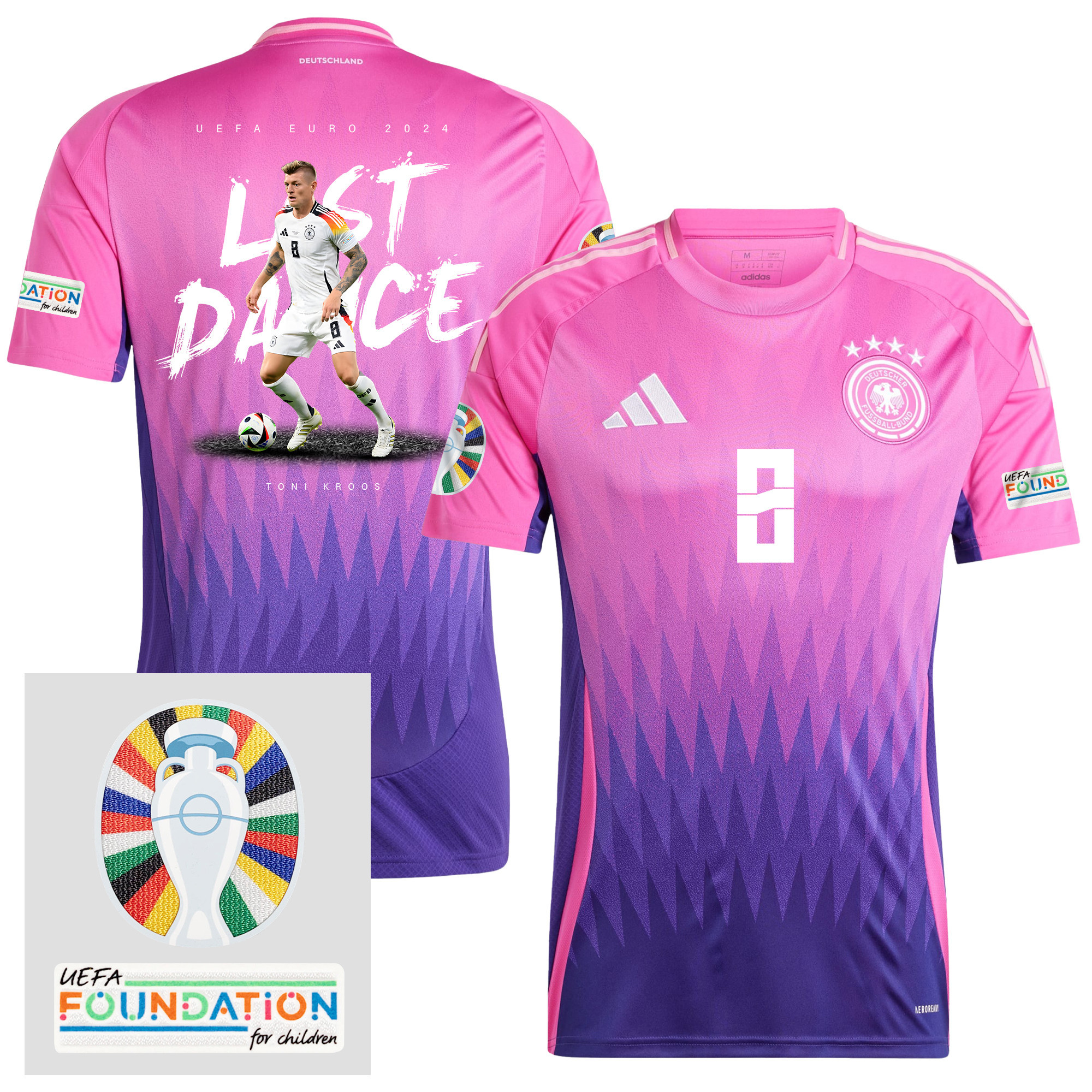 Toni Kroos 8 Last Dance of a Legend Germany 2024/25 Away Jersey – Men – UEFA Foundation Patch