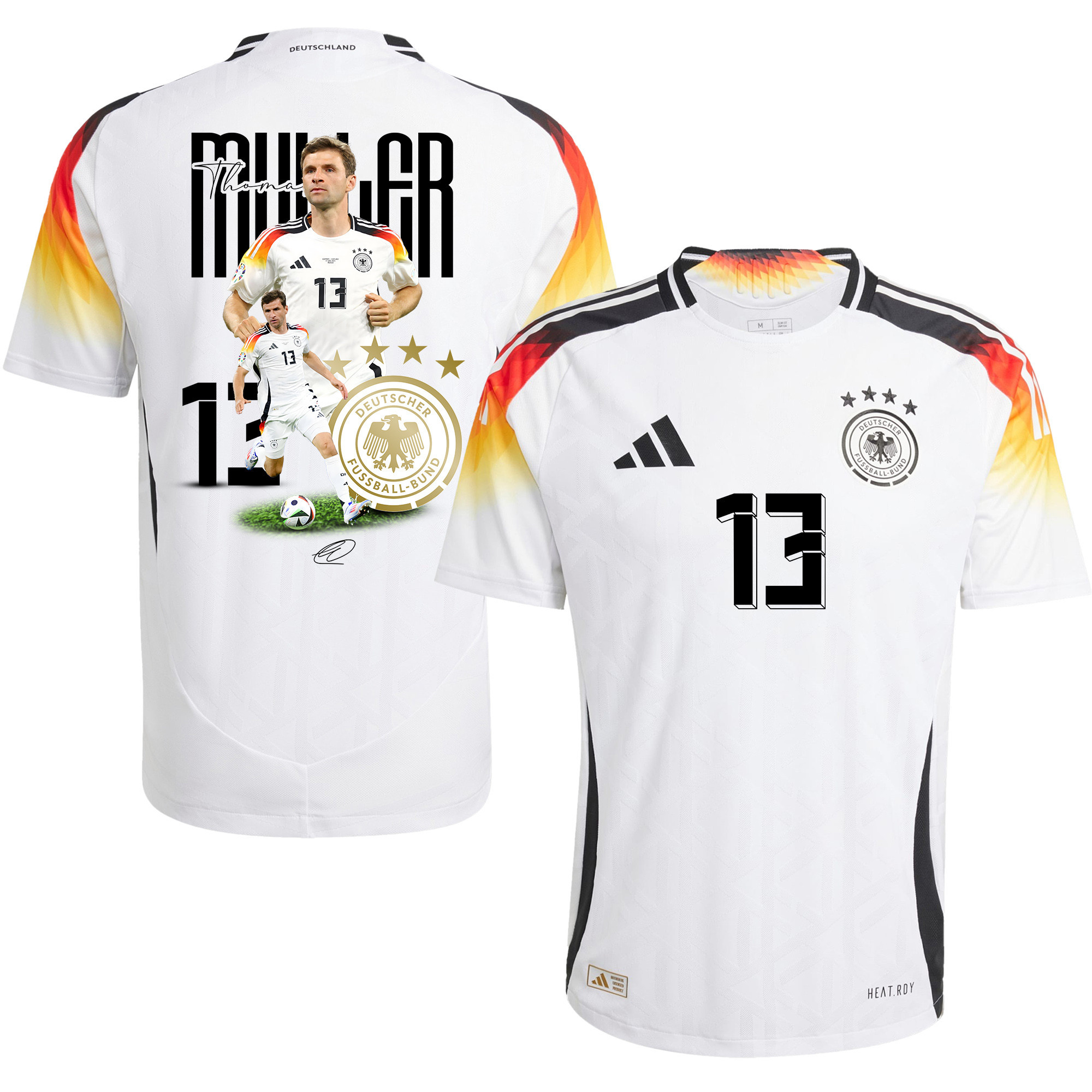 Thomas Mller 13 Iconic Player Signed Germany 2024/25 Home Jersey – Men, White