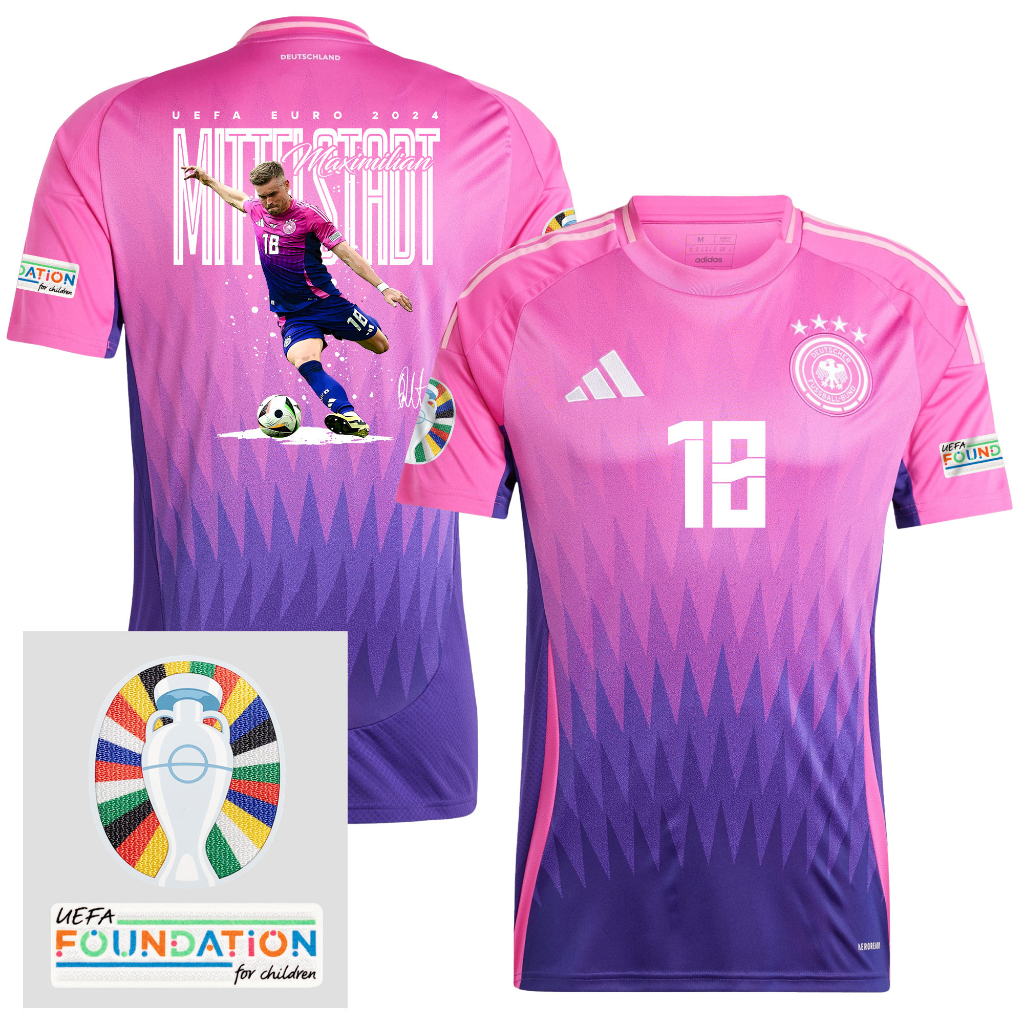 Maximilian Mittelstdt 18 Football Icon Germany 2024/25 Men Away Jersey – UEFA Foundation Patch