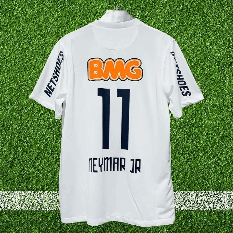 Neymar JR 11 Santos FC 2011-2012 Home Retro Jersey – White, Men
