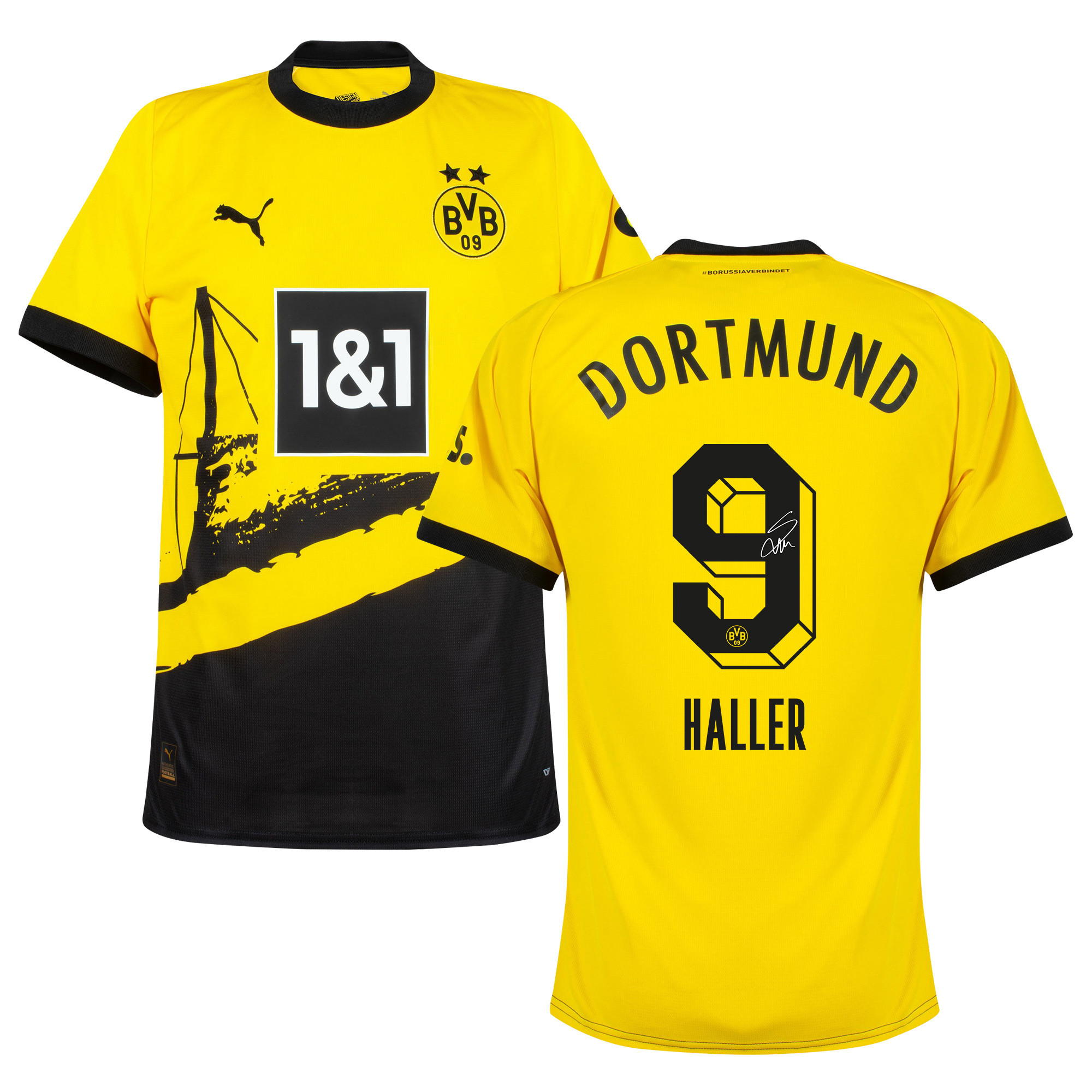 Sbastien Haller 9 Signed Borussia Dortmund 2023/24 Home Jersey Autographed – Men