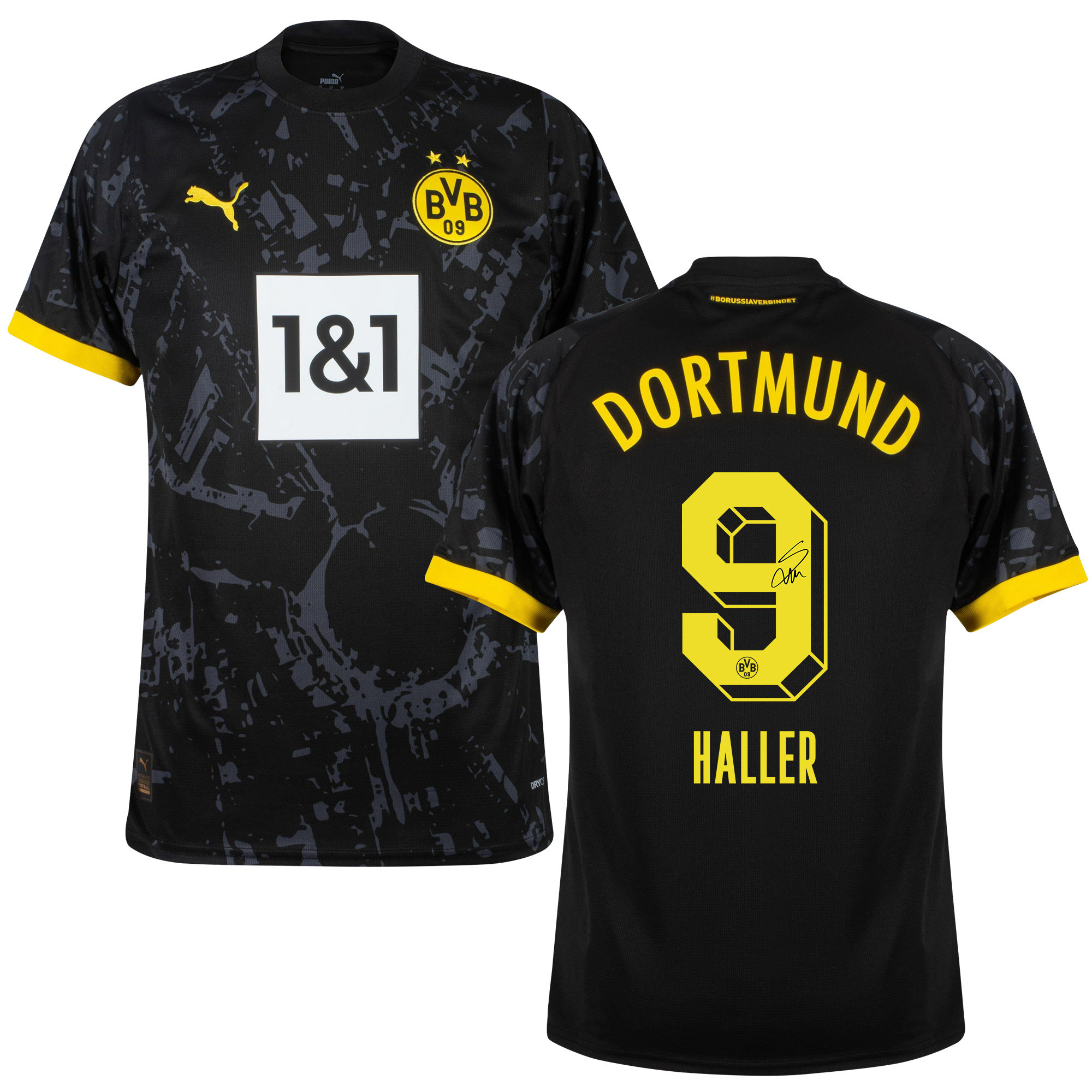 Sbastien Haller 9 Signed Borussia Dortmund 2023/24 Away Jersey Autographed – Men, Black