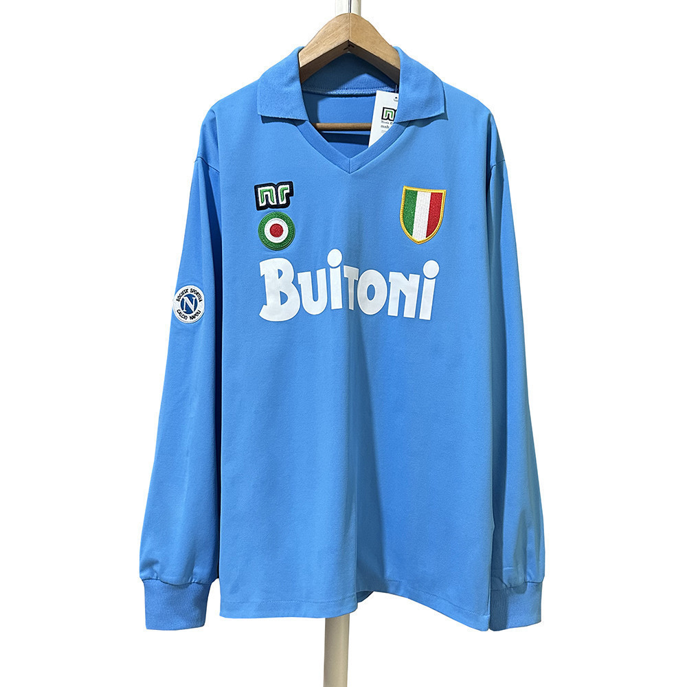 Napoli 1987-1988 Home Men Retro Jersey – Long Sleeve, Blue