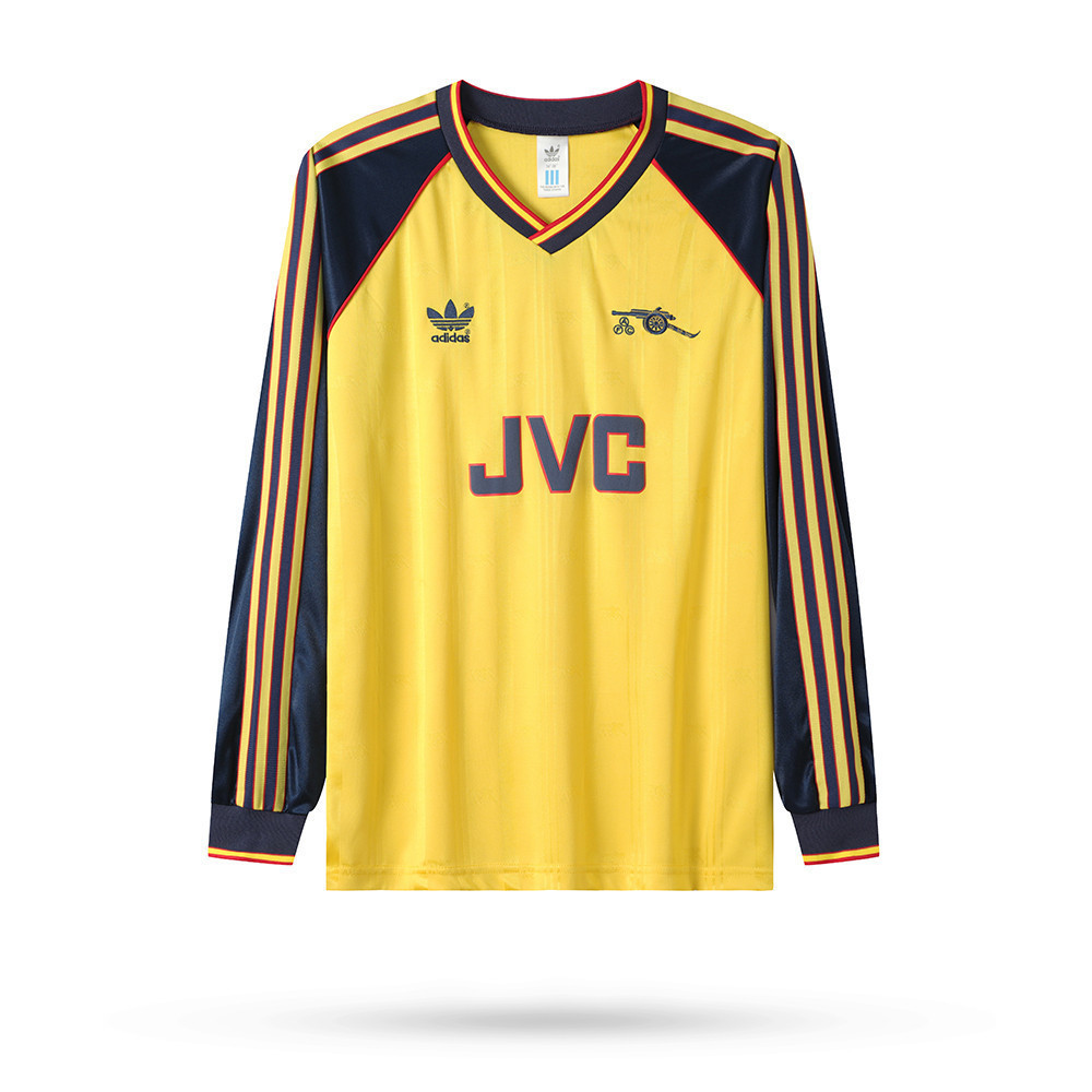 Arsenal 1988-1991 Away Men Retro Jersey – Long Sleeve, Yellow