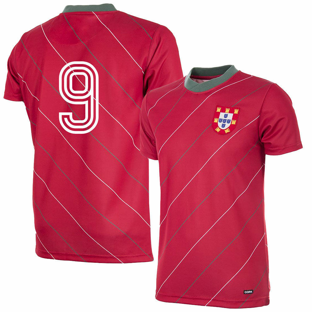 Portugal 1982-1983 Men Retro Jersey No. 9 – Red