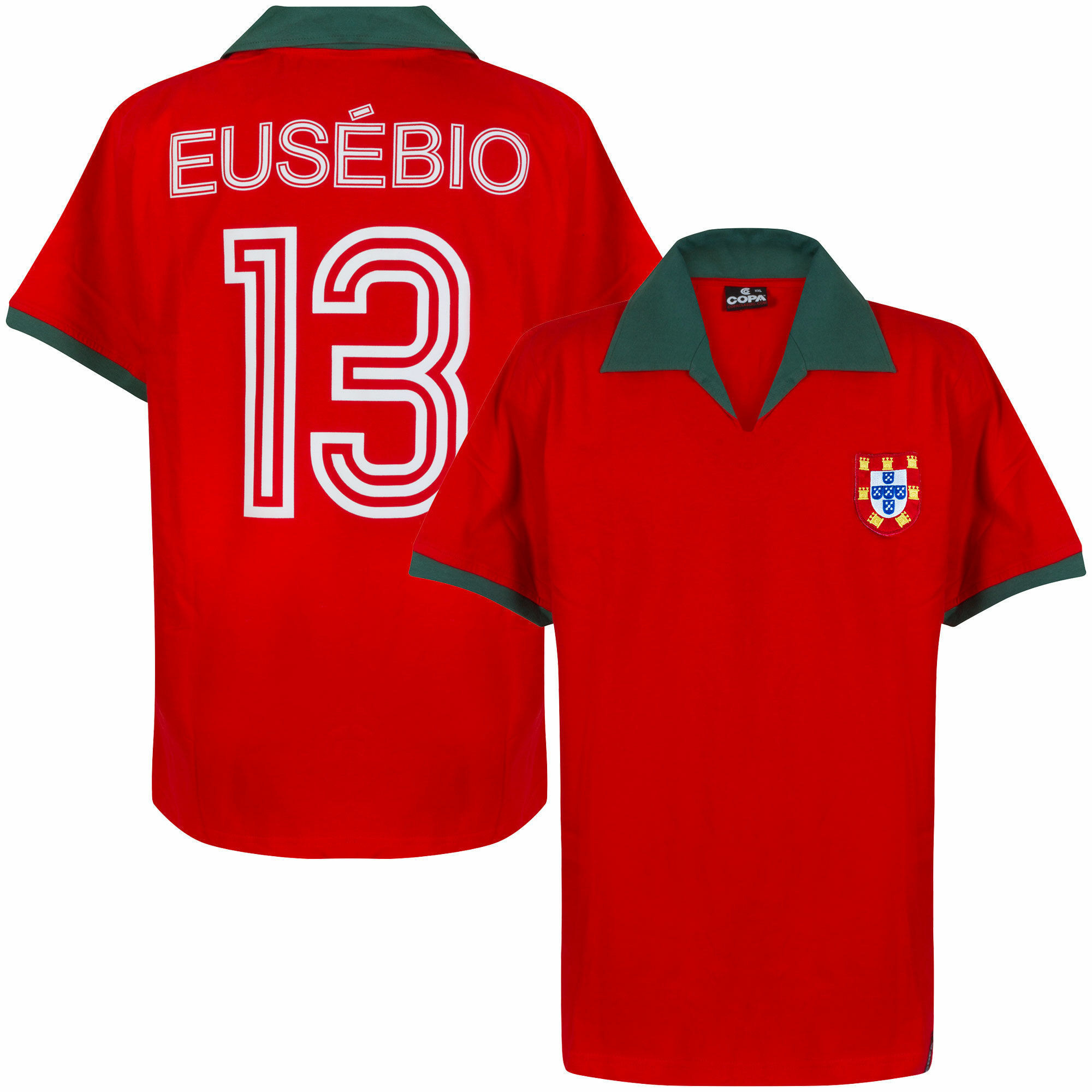 Portugal 1972 Home Retro Jersey Eusbio 13 – Men, Red