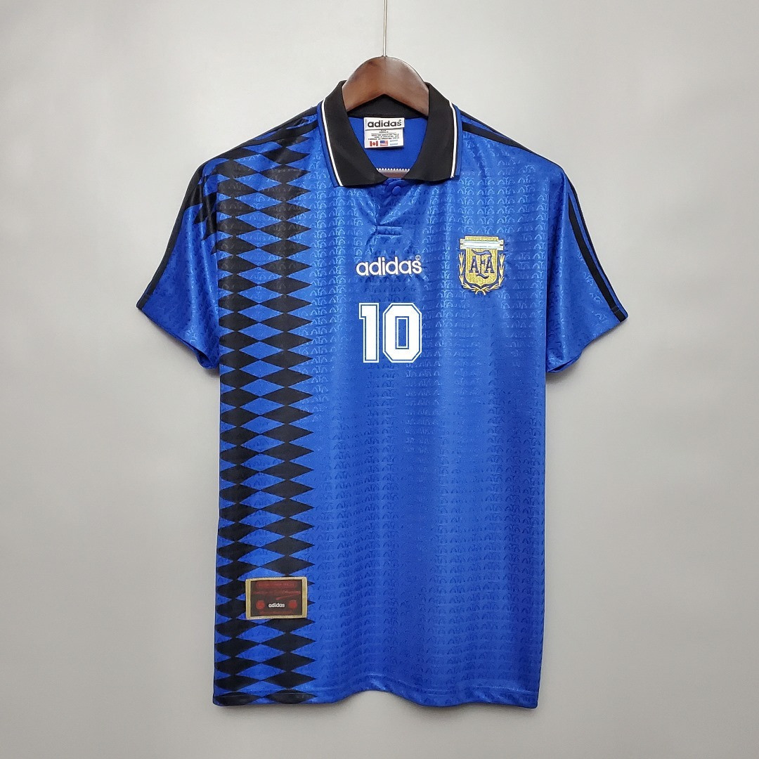 Lionel Messi10 Argentina 1994/95 Away Men Retro Jersey – Blue