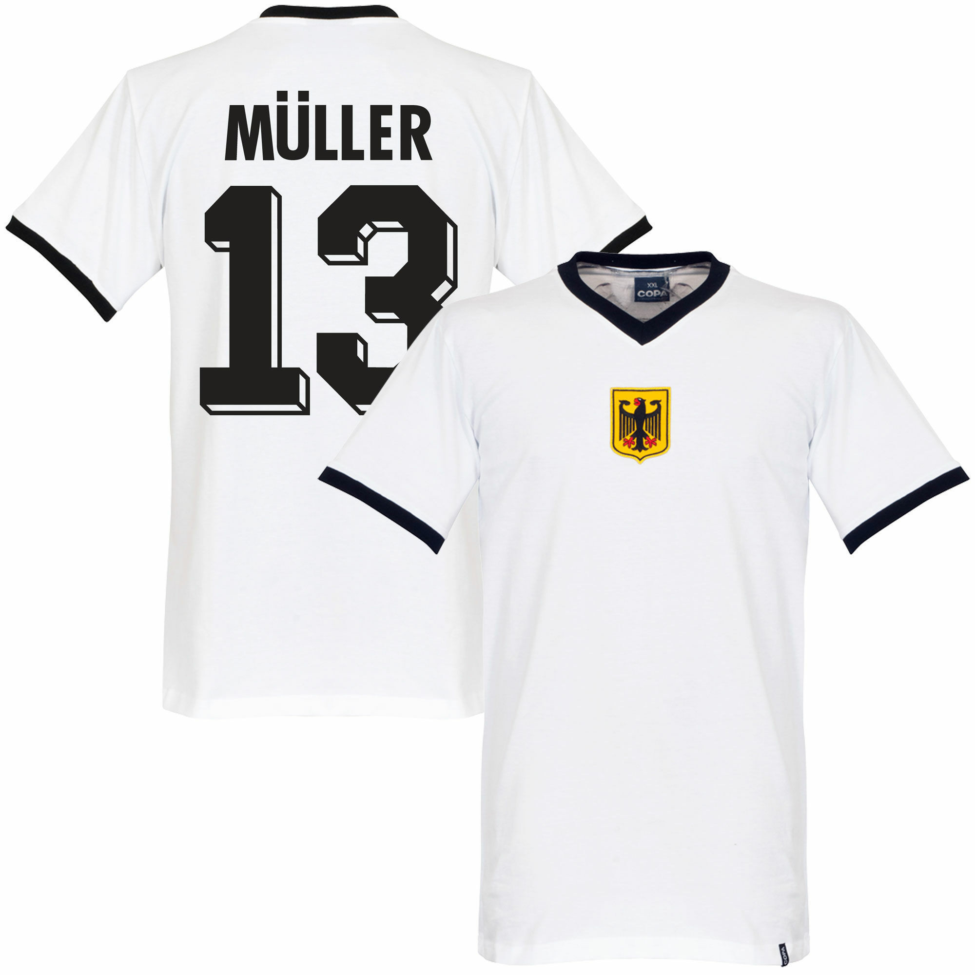 Copa West Germany 1970's Mller 13 Retro Jersey – Men White