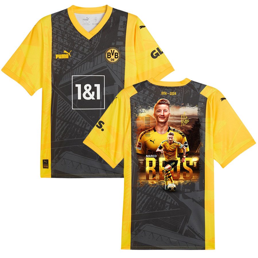 Marco Reus 11 Signed Collage Art Borussia Dortmund Special Edition Jersey Autographed – Men, Yellow