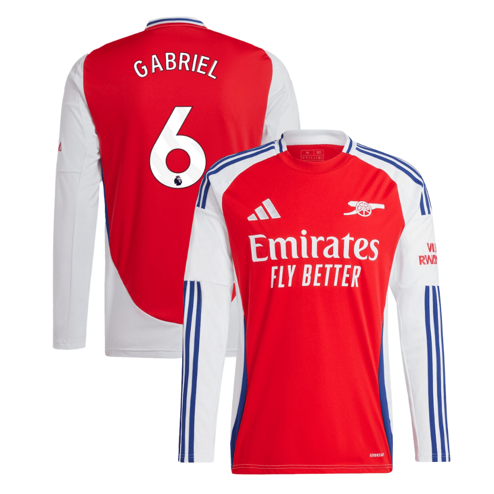 Gabriel Magalhaes 6 Arsenal 2024/25 Home Long Sleeve Men Jersey – Red